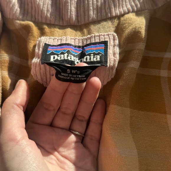 Patagonia Women Fjord Cord Corduroy S Down Puffer Coat Jacket COZY PEACH - Picture 4 of 8